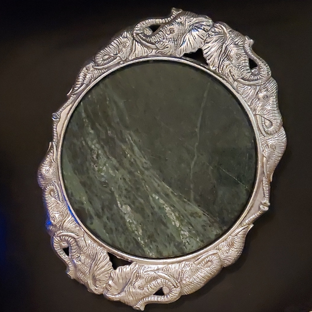 Arthur Court 1988 Elephant Marble Cheese Tray